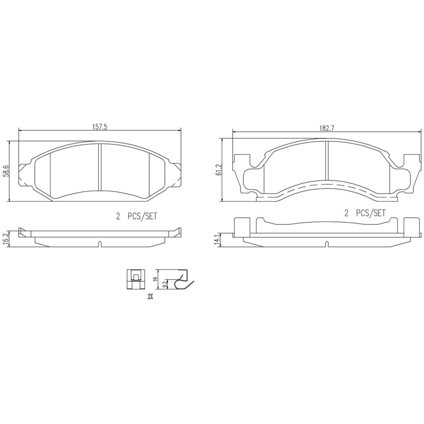 BRE-P24091N - BALATAS DELANTERAS PARA FORD E-150 ECONOLINE BASE 1993-1993