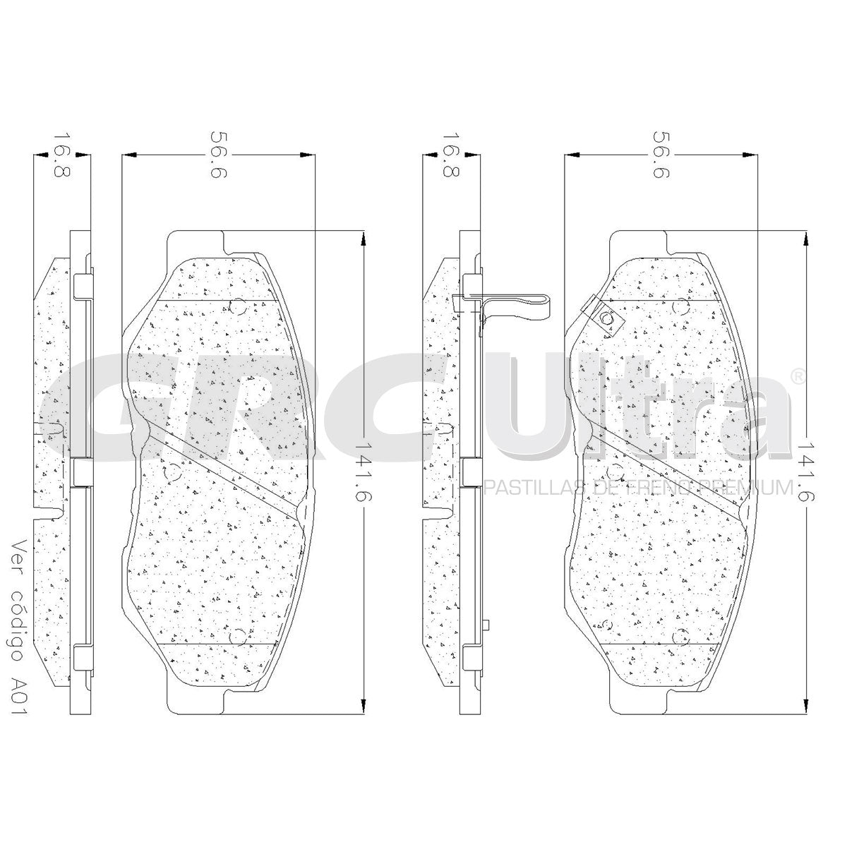 GMD943 - BALATAS SEMIMETALICAS DELANTERAS PARA HONDA PILOT 2003-2008