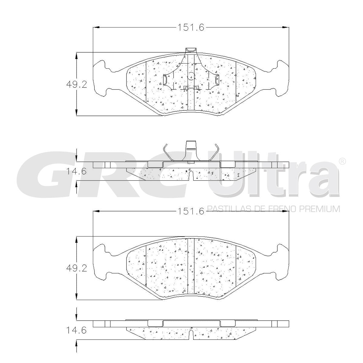 GMD350A - BALATAS SEMIMETALICAS DELANTERAS PARA VOLKSWAGEN POINTER 1998-2007