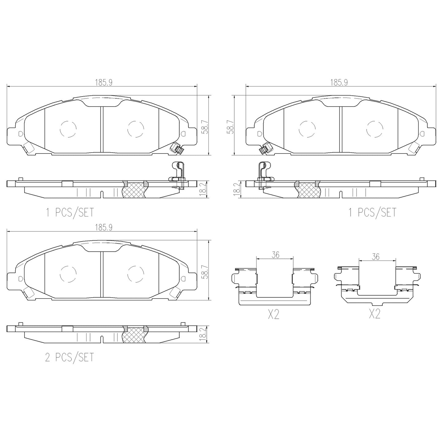 BRE-P24206 - BALATAS DELANTERAS PARA FORD MUSTANG BASE 3.7 6 2016-2016
