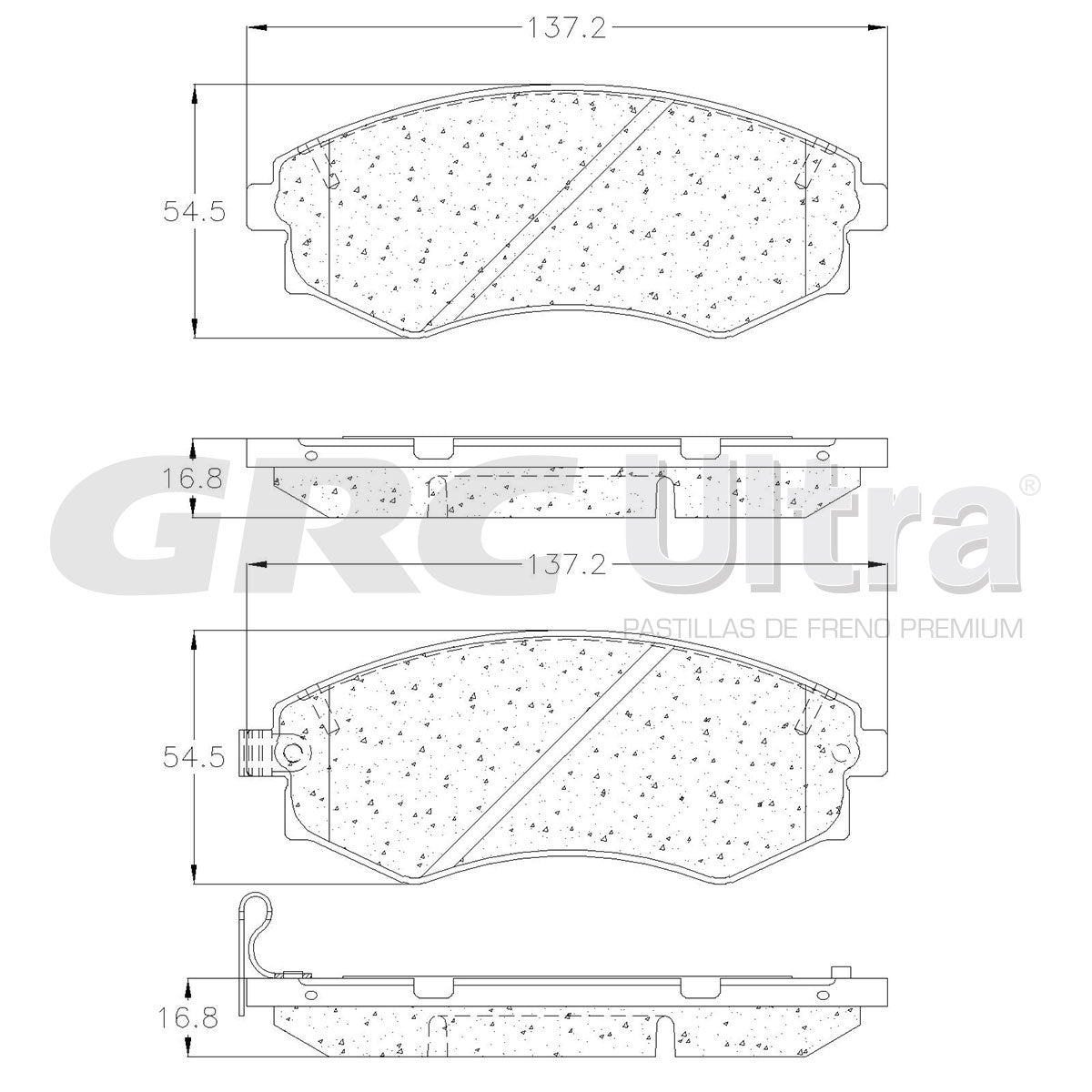 GCD700 - BALATAS CERAMICAS DELANTERAS PARA HYUNDAI ELANTRA BASE 1994-1994