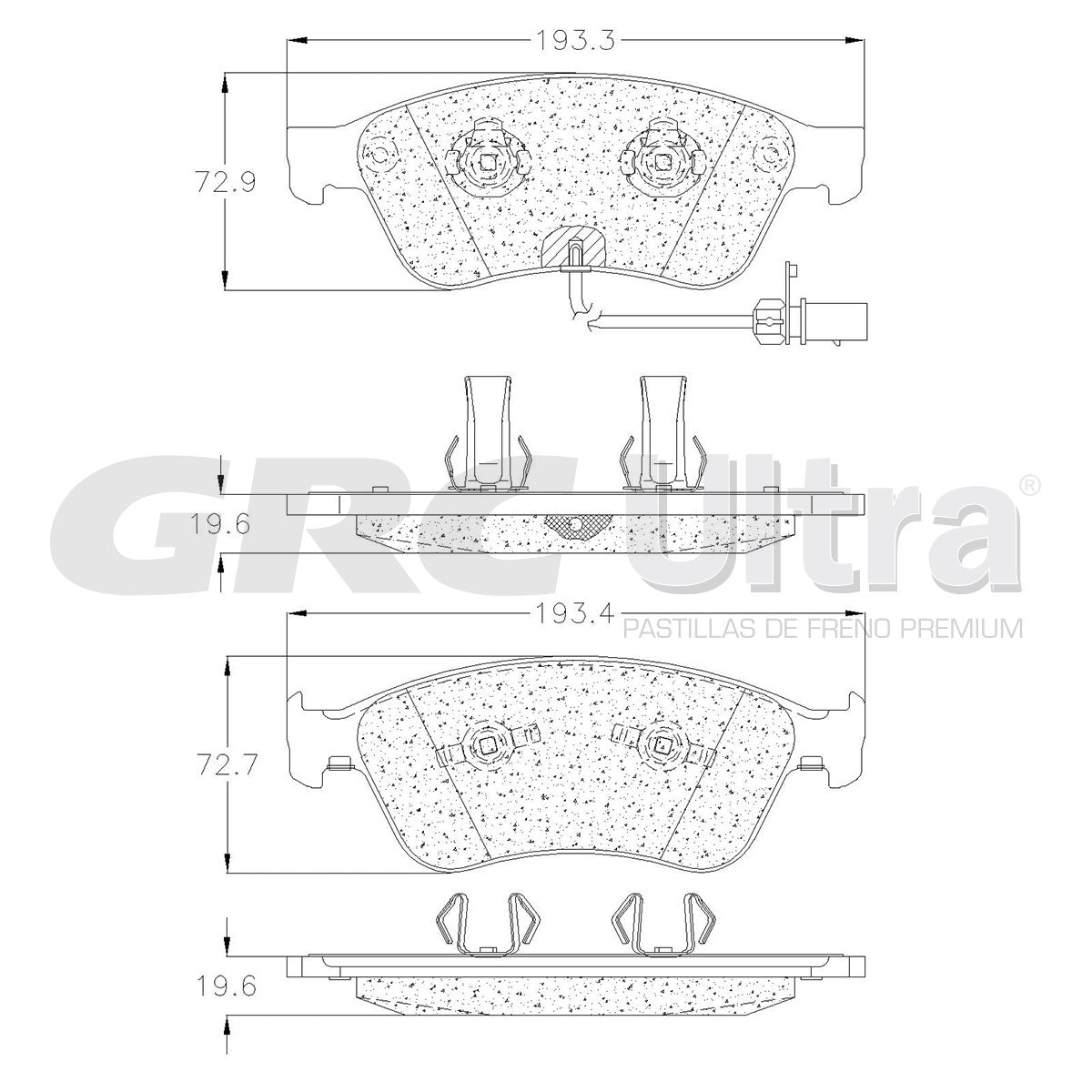 GMD1117 - BALATAS SEMIMETALICAS DELANTERAS PARA AUDI A8 QUATTRO BASE 4.2L 2005-2005