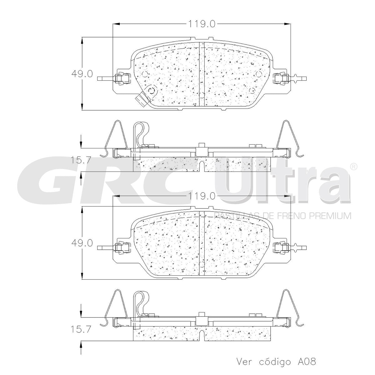 GCD2037 - BALATAS CERAMICAS TRASERAS PARA HONDA CR-V 2017-2024