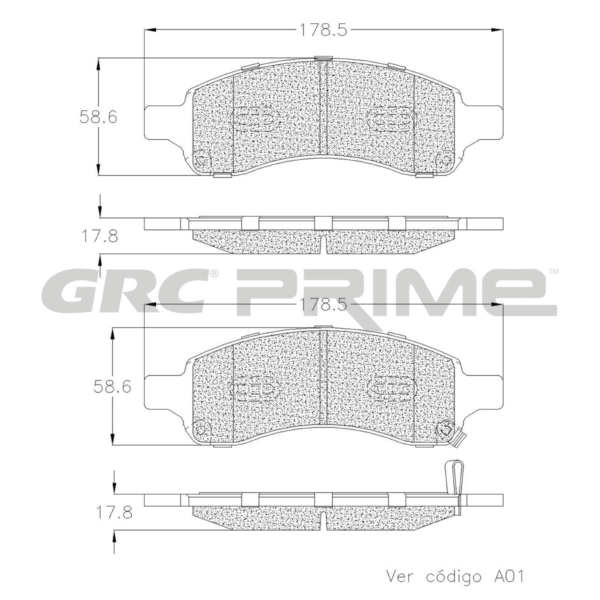 GPRD1169SD - BALATAS SEMIMETALICAS DELANTERAS PARA BUICK RAINIER 2006-2007