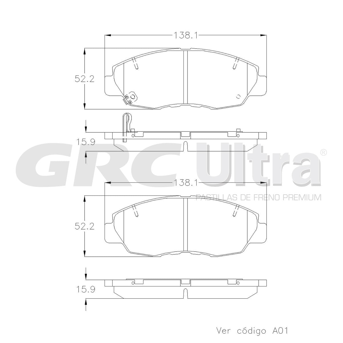 GCD1578 - BALATAS CERAMICAS DELANTERAS PARA HONDA CIVIC DX 1.8L 2012-2012