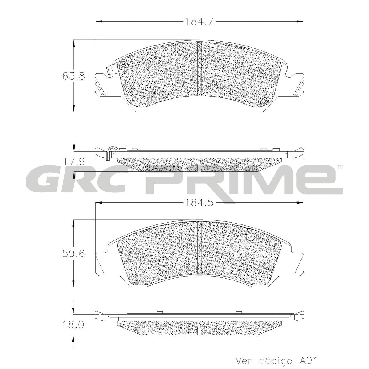 GPRD1363SD - BALATAS SEMIMETALICAS DELANTERAS PARA CADILLAC ESCALADE 6.0L 2009-2009