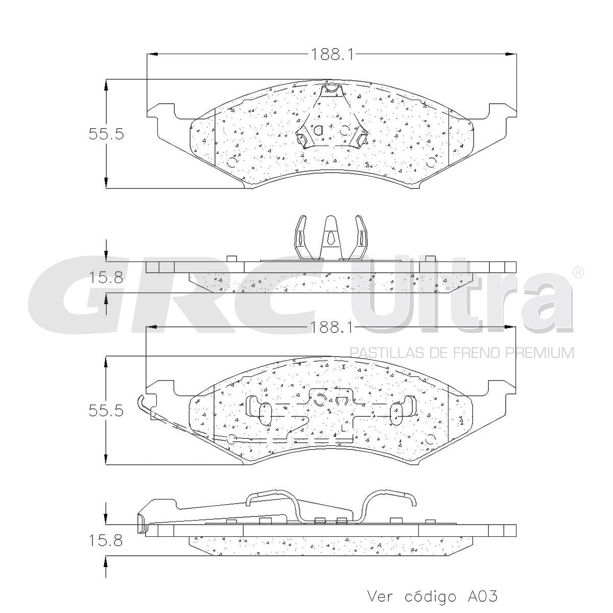 GMD421 - BALATAS SEMIMETALICAS DELANTERAS PARA FORD TAURUS GL 3.0L 1993-1993