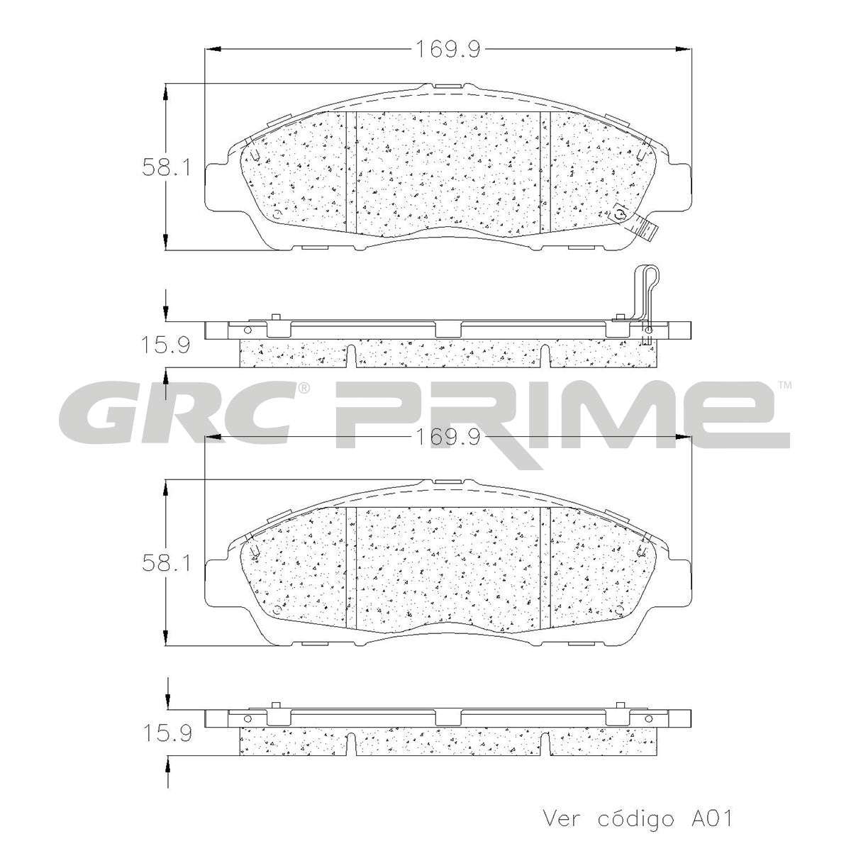 GPRD1896 - BALATAS CERAMICAS DELANTERAS PARA BUICK ENCLAVE 2018-2019