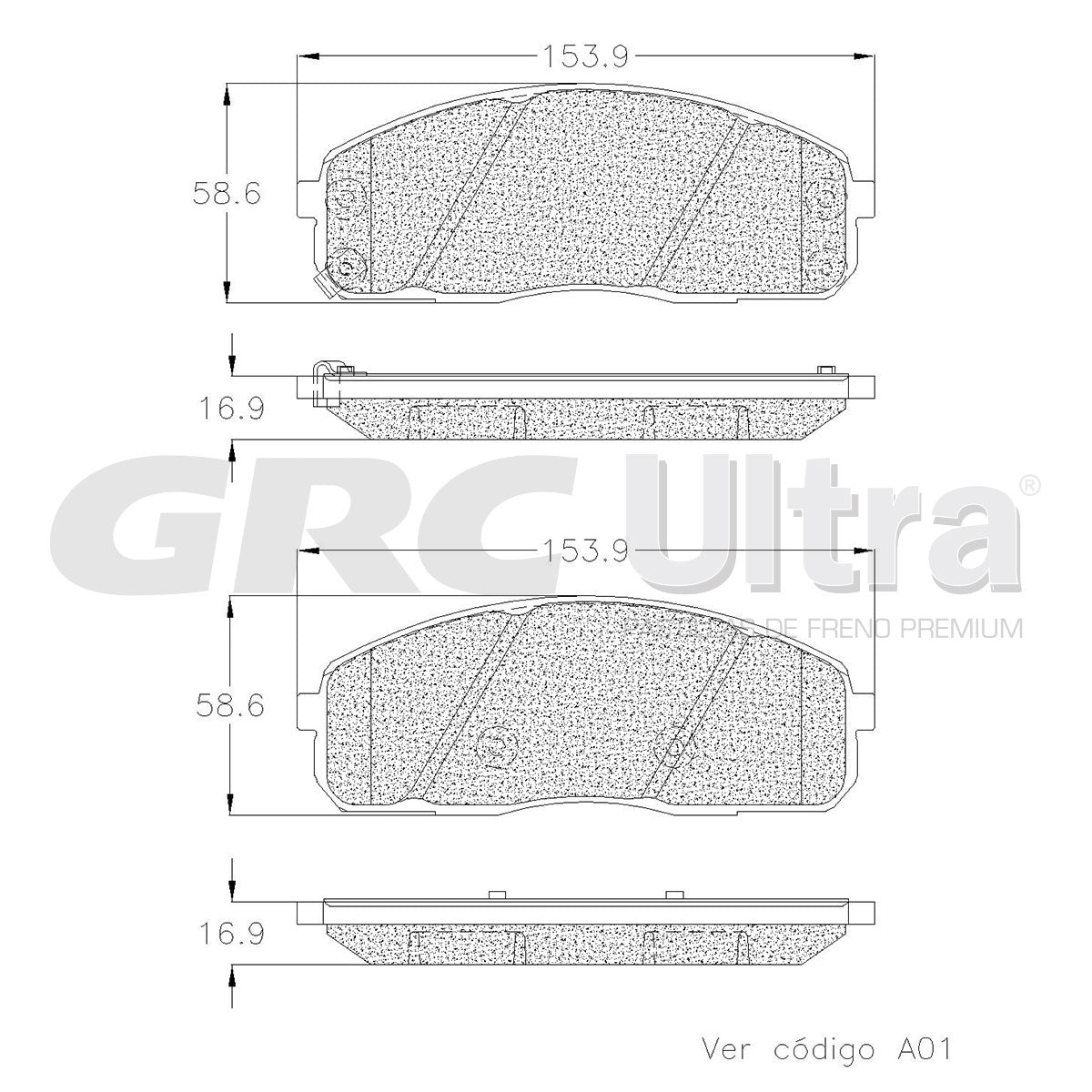 GCD1520 - BALATAS CERAMICAS DELANTERAS PARA DODGE H100 2006-2009
