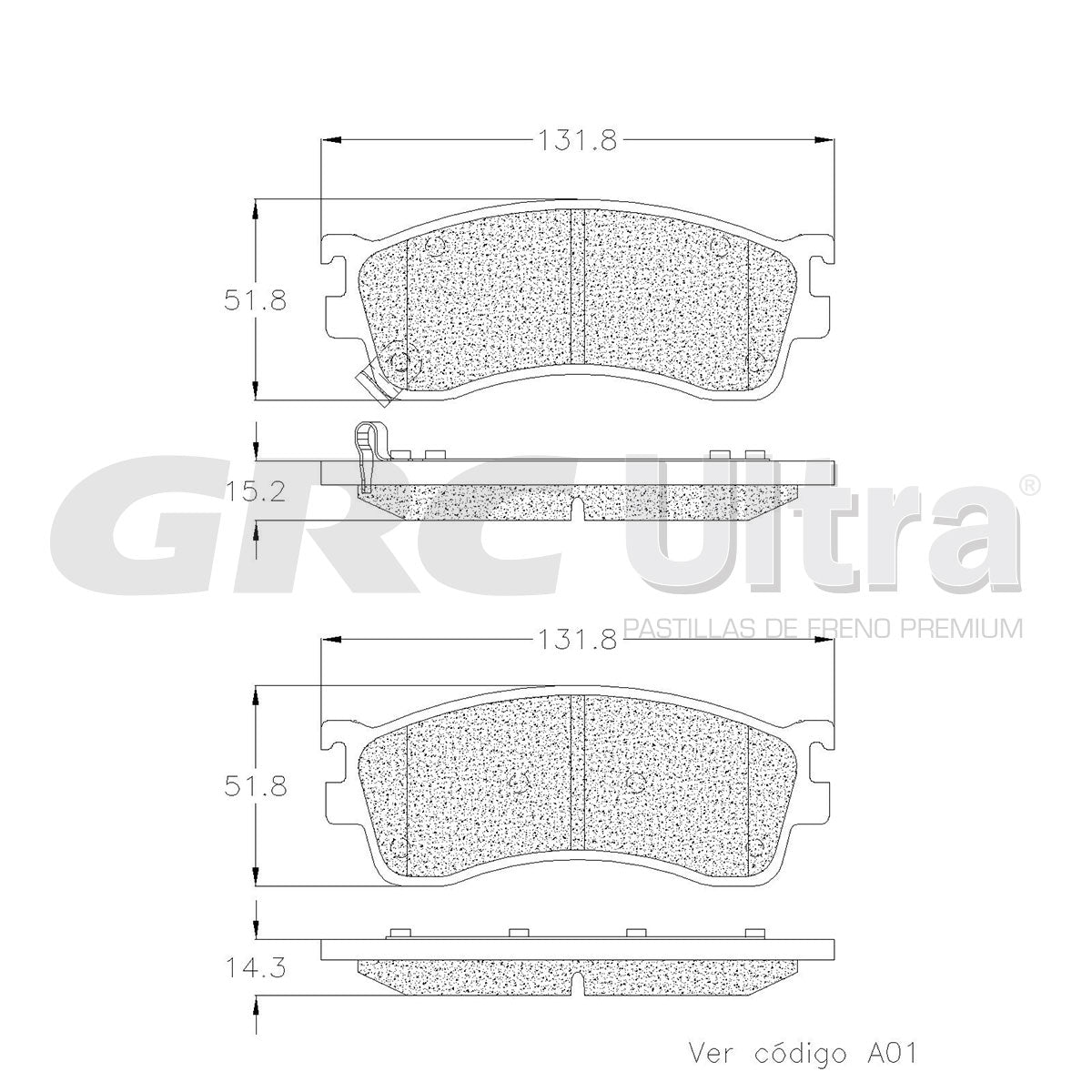 GCD893 - BALATAS CERAMICAS DELANTERAS PARA MAZDA PROTEGE 2.0L 2001-2003