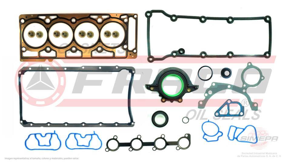 FSX-2640017 - JUEGO DE EMPAQUES PARA FORD FIESTA L4 1.6 L SOHC 8 V. SOHC ZETEC-ROCAM 2001-2010