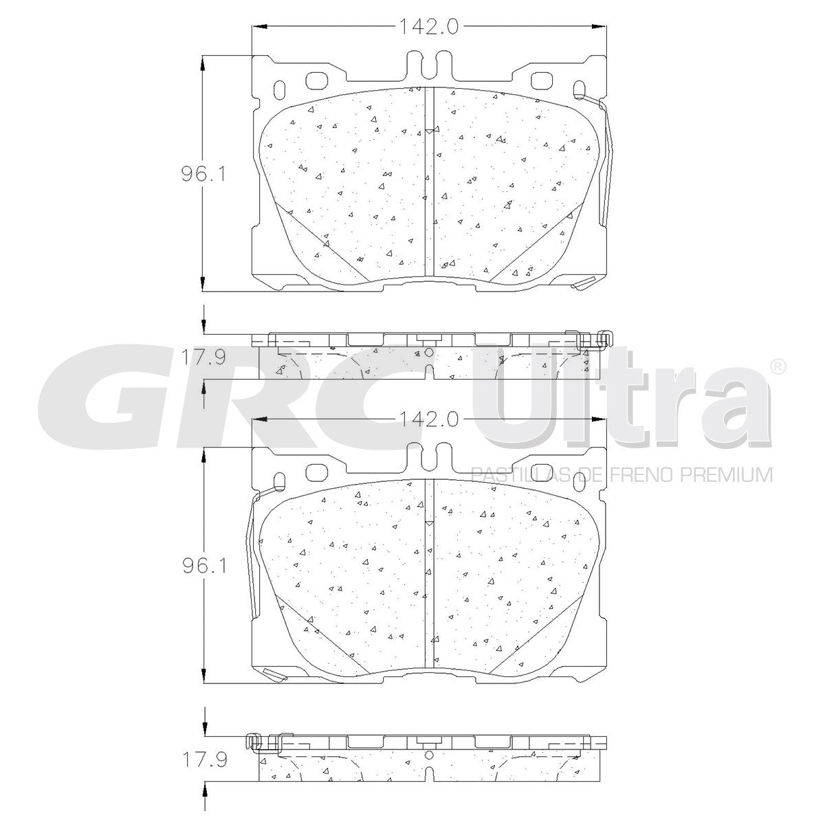 GCD1871 - BALATAS CERAMICAS DELANTERAS PARA MERCEDES-BENZ C43 AMG 2017-2023