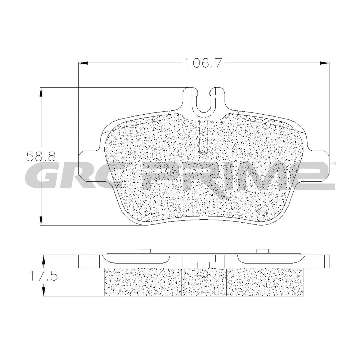 GPRD1646A - BALATAS SEMIMETALICAS TRASERAS PARA MERCEDES-BENZ CLA250 SPORT 2015-2016