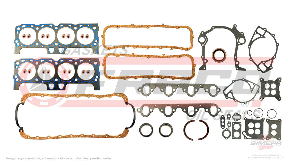 FSX-2682130 - JUEGO DE EMPAQUES PARA FORD B600 V8 6.1 L 16 V. OHV 1980-1989