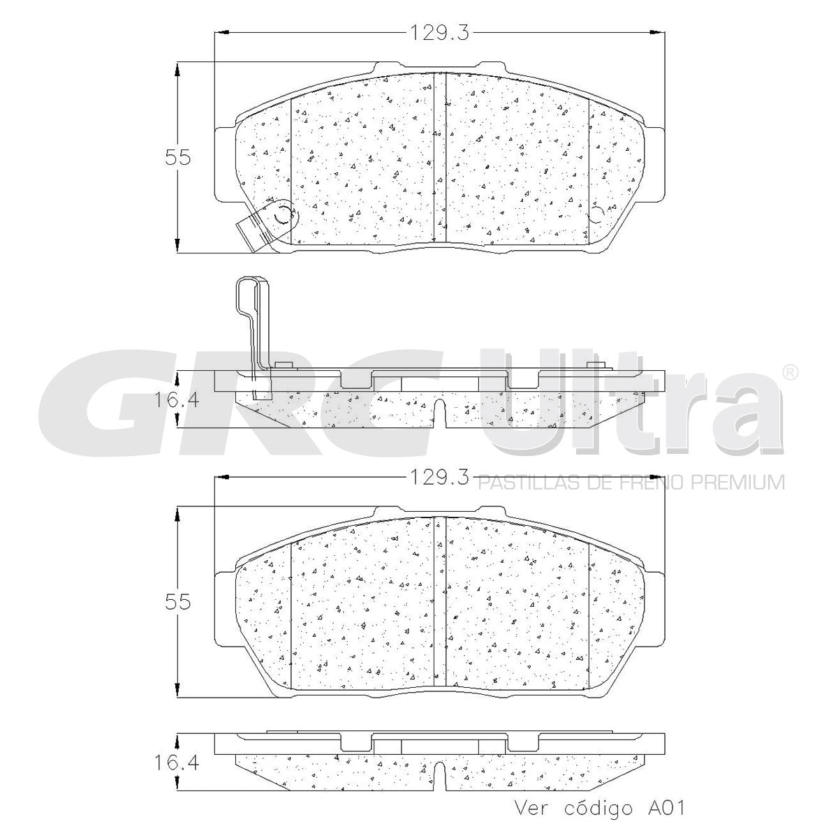 GCD617 - BALATAS CERAMICAS DELANTERAS PARA ACURA INTEGRA GS-R 1.8L 1998-2001