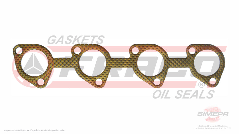 MEX-2640017-1 - EMPAQUE MULTIPLE DE ESCAPE PARA FORD FIESTA L4 1.6 L SOHC 8 V. SOHC ZETEC-ROCAM 2001-2010