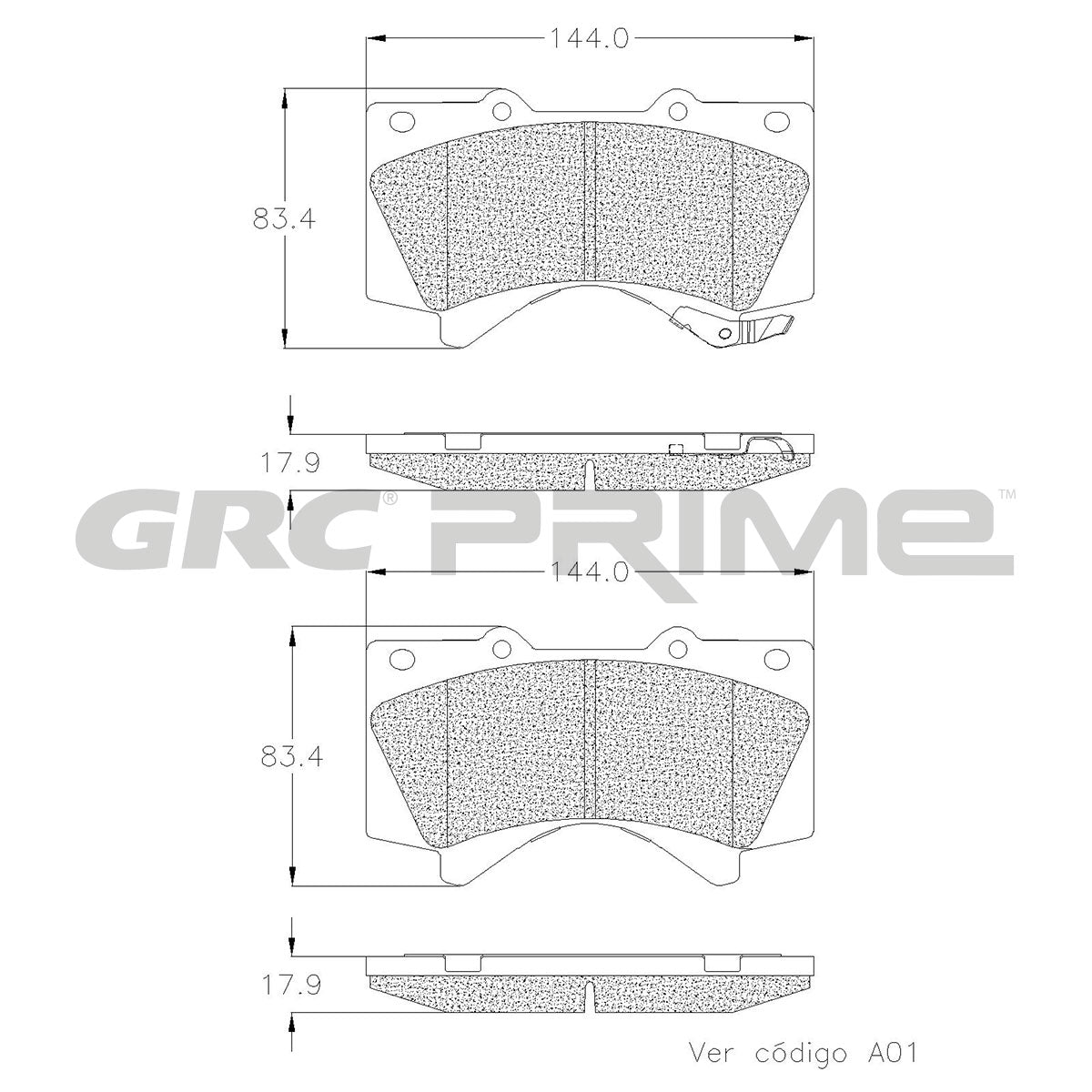 GPRD1303SD - BALATAS SEMIMETALICAS DELANTERAS PARA LEXUS LX570 2008-2021