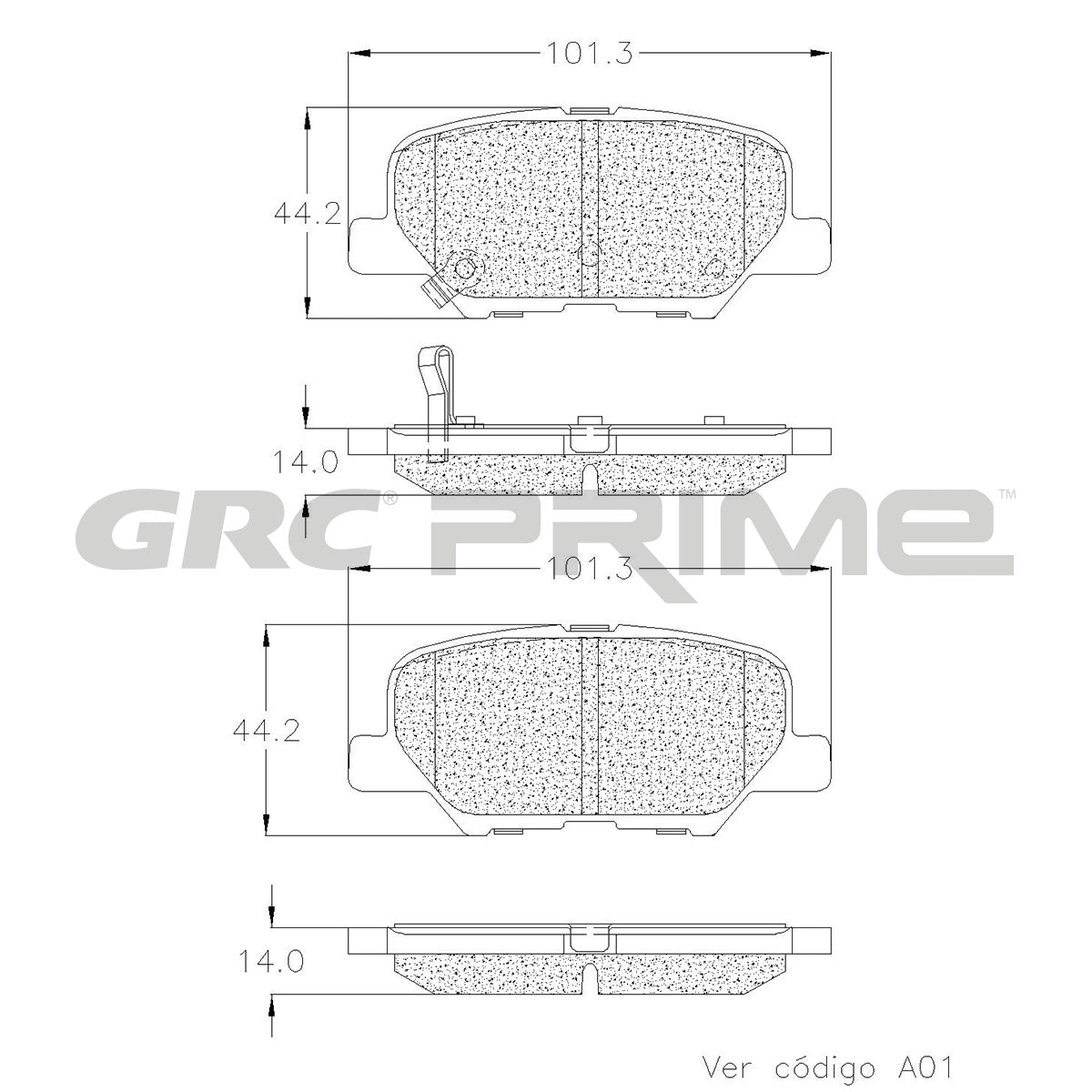 GPRD1679 - BALATAS CERAMICAS TRASERAS PARA MAZDA 3 2014-2016