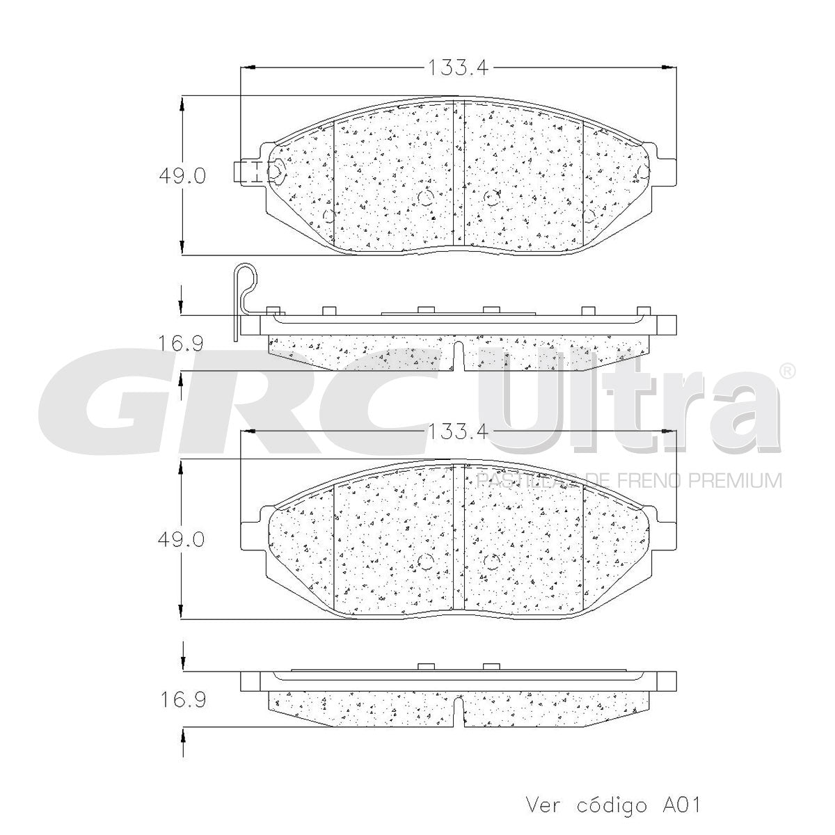 GMD1590 - BALATAS SEMIMETALICAS DELANTERAS PARA CHEVROLET BEAT 2018-2020