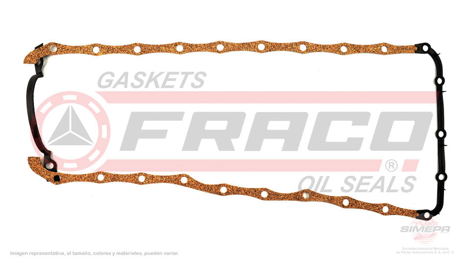 OSX-2660050 - EMPAQUE DE CARTER PARA FORD BRONCO L6 3.9 L 12 V. OHV 1966-1967