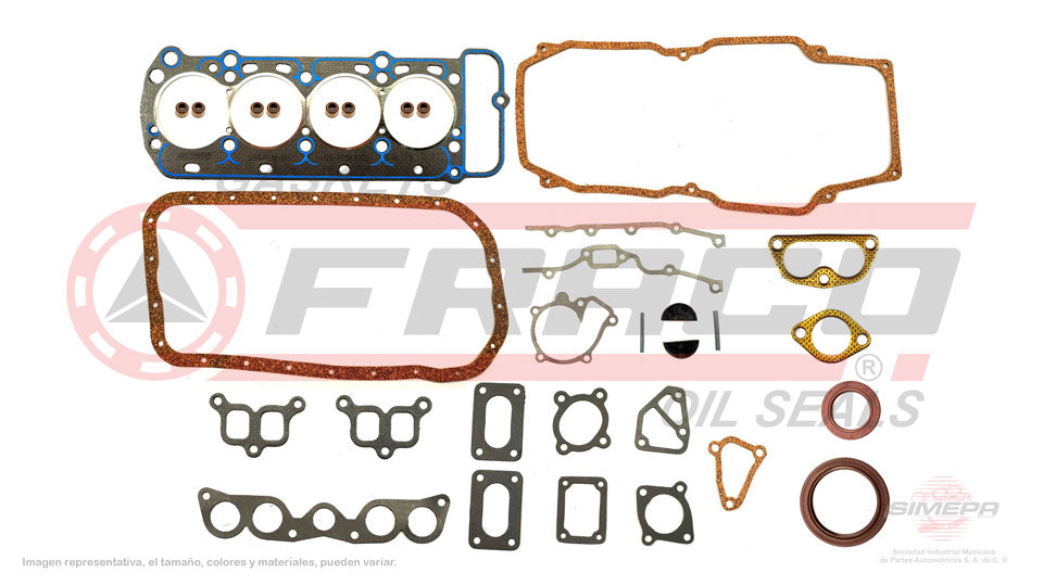 FSX-5340120 - JUEGO DE EMPAQUES PARA FORD COURIER L4 1.8 L 8 V. SOHC 1972-1978