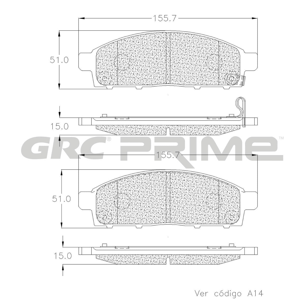 GPRD1519SD - BALATAS SEMIMETALICAS DELANTERAS PARA MITSUBISHI L200 2008-2020