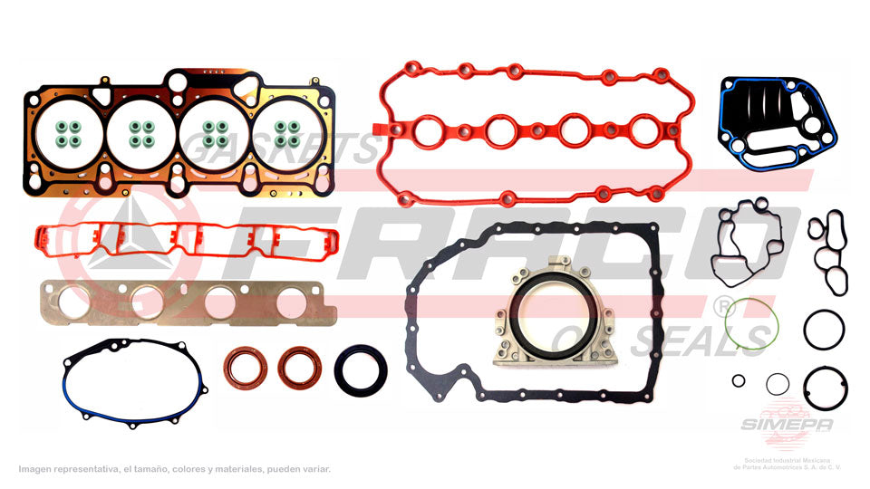 FSX-8640170 - JUEGO DE EMPAQUES PARA AUDI A3 L4 2.0 L 16 V. DOHC TURBO 2006-2008