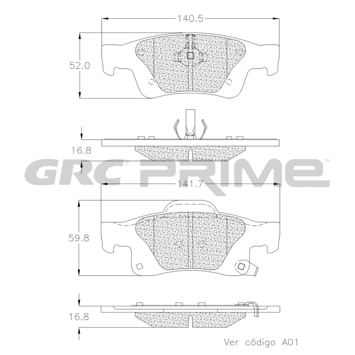 GPRD1498SD - BALATAS SEMIMETALICAS TRASERAS PARA DODGE DURANGO CITADEL 2018-2022