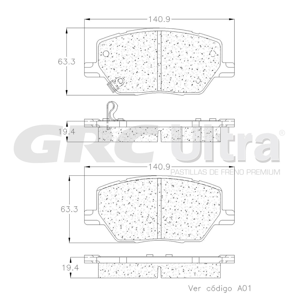 GCD1811 - BALATAS CERAMICAS DELANTERAS PARA FIAT 500X 2016-2021