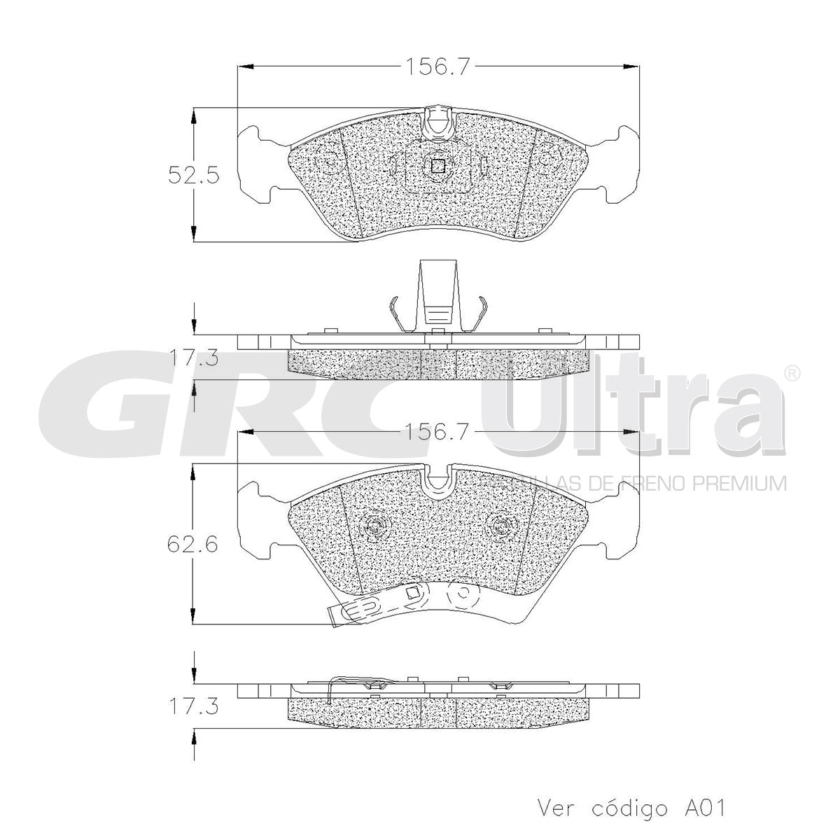 GMD1189 - BALATAS SEMIMETALICAS DELANTERAS PARA CHEVROLET MERIVA 2004-2006