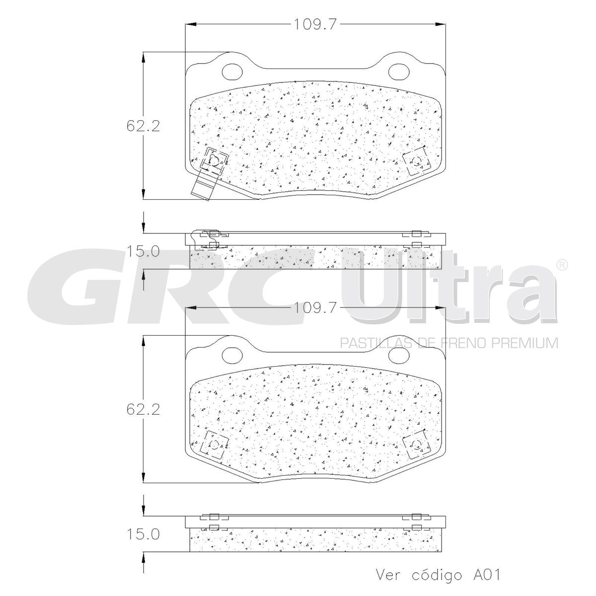 GMD1718 - BALATAS SEMIMETALICAS TRASERAS PARA CADILLAC ATS V 2018-2018