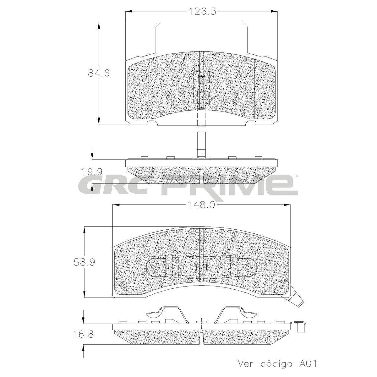 GPRD459SD - BALATAS SEMIMETALICAS DELANTERAS PARA CHEVROLET C35 1995-2000
