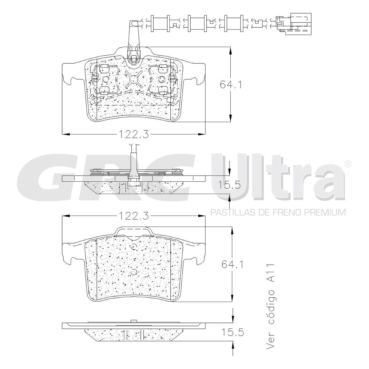 GMD1747 - BALATAS SEMIMETALICAS TRASERAS PARA JAGUAR XKR 2014-2015