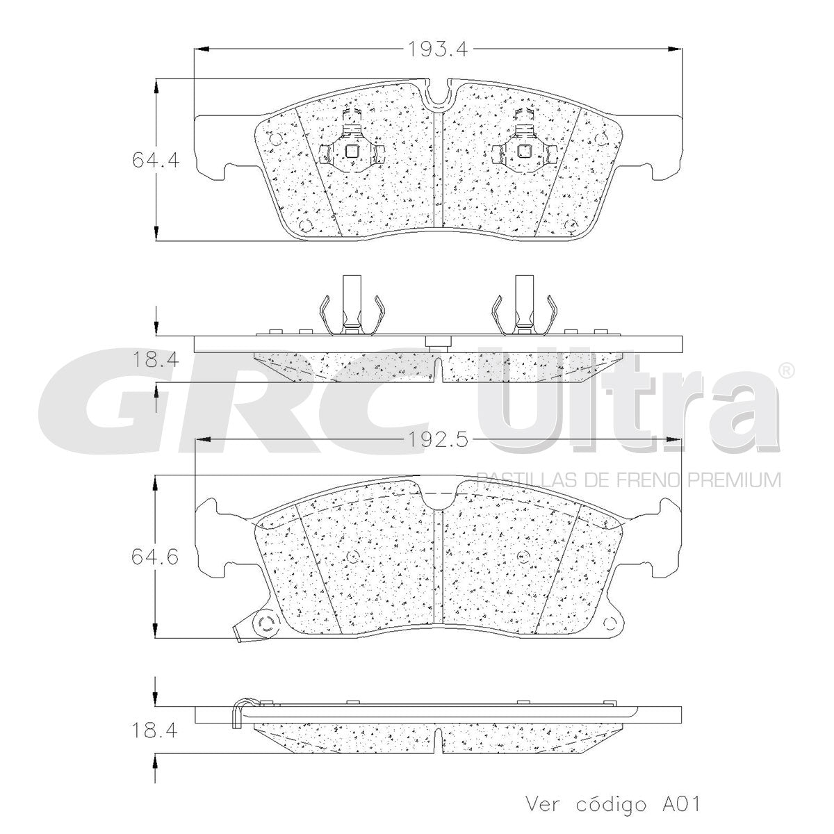 GCD1904A - BALATAS CERAMICAS DELANTERAS PARA DODGE DURANGO CITADEL 2020-2021