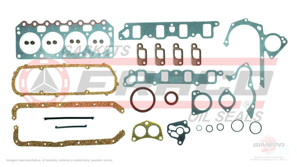 FSX-2640007 - JUEGO DE EMPAQUES PARA FORD FIESTA L4 1.3 L SOHC 8 V. SOHC ENDURA 1999-2001