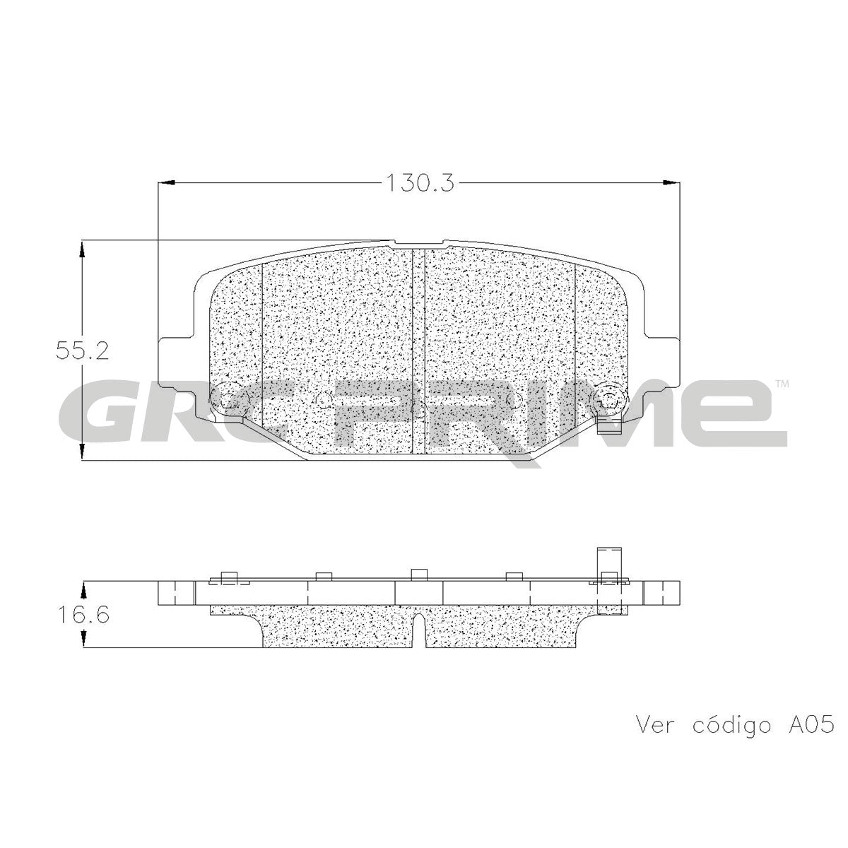 GPRD1596 - BALATAS CERAMICAS TRASERAS PARA CHRYSLER GRAND CARAVAN 2021-2023