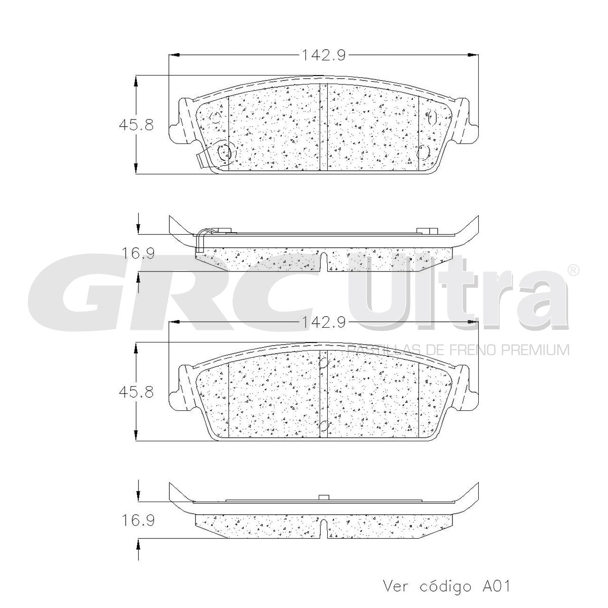 GCD1194 - BALATAS CERAMICAS TRASERAS PARA CADILLAC ESCALADE 6.0L 2009-2009