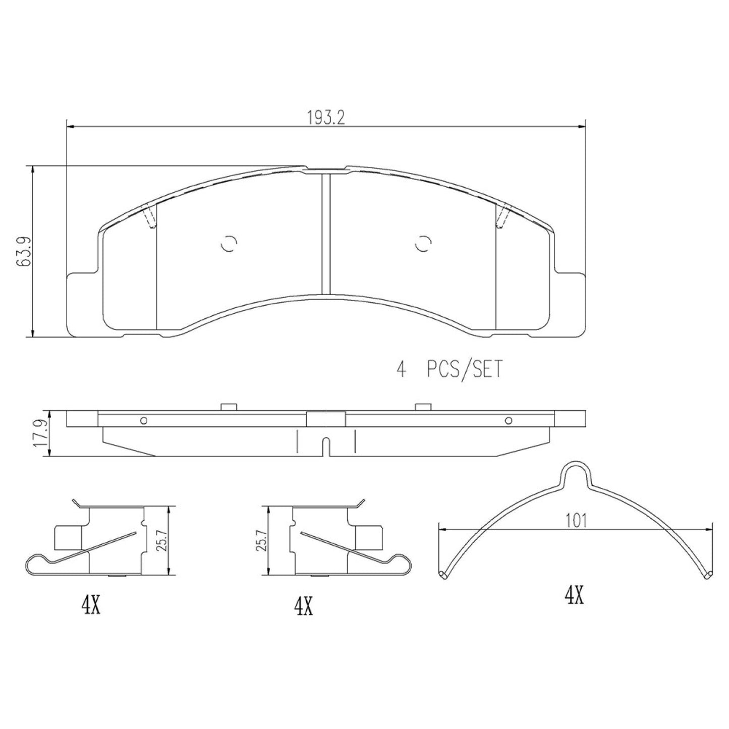 BRE-P24110N - BALATAS DELANTERAS PARA FORD EXCURSION EDDIE BAUER 2003-2005