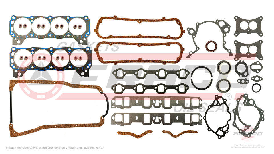 FSX-2682101 - JUEGO DE EMPAQUES PARA FORD BRONCO V8 5.8 L WINDSOR 16 V. OHV 1978-1985