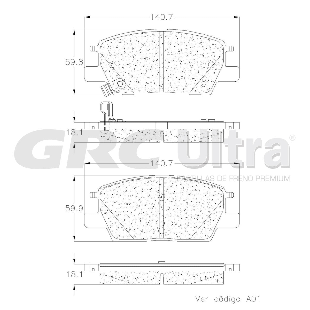 GCD1913 - BALATAS CERAMICAS DELANTERAS PARA BUICK LACROSSE 2017-2018