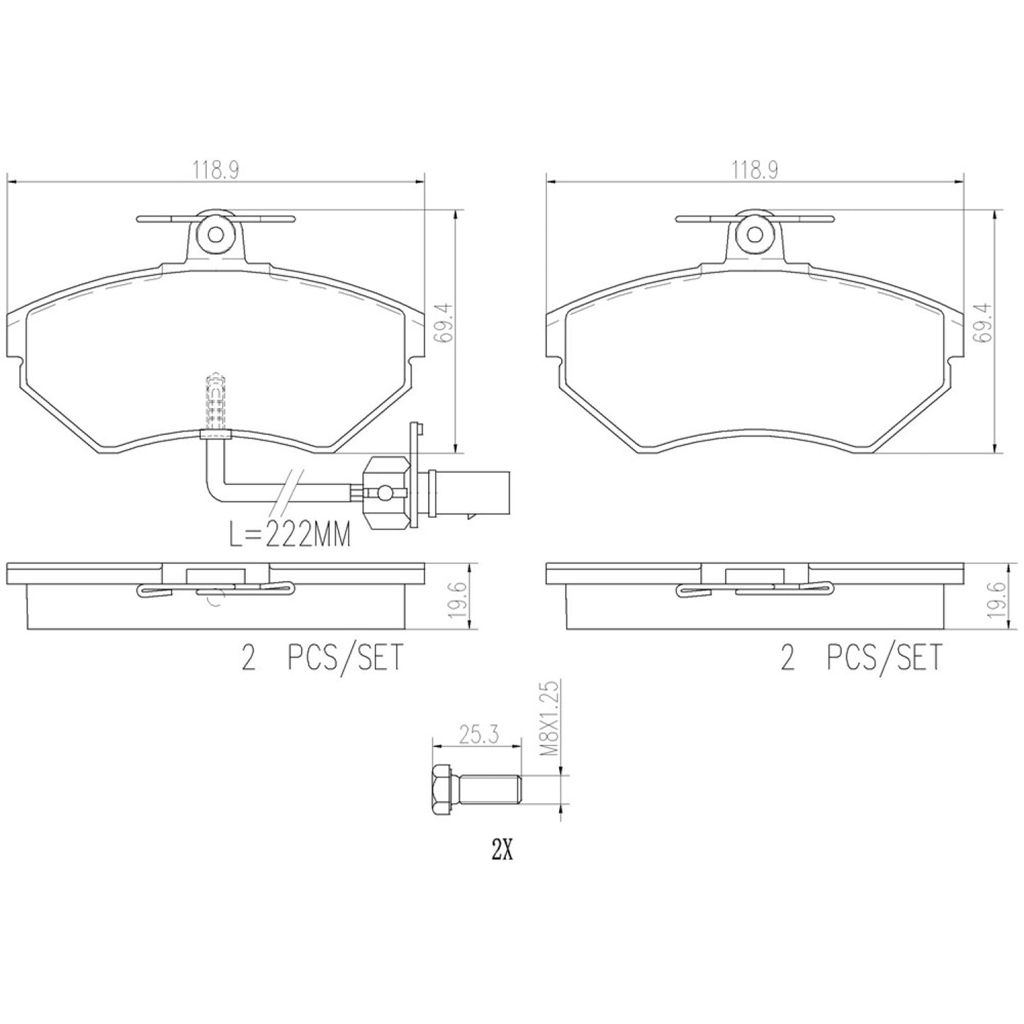 BRE-P85044N - BALATAS DELANTERAS PARA AUDI A4 AVANT 2004-2005