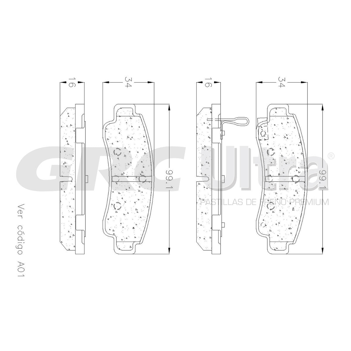 GCD511 - BALATAS CERAMICAS TRASERAS PARA NISSAN NX 1991-1993