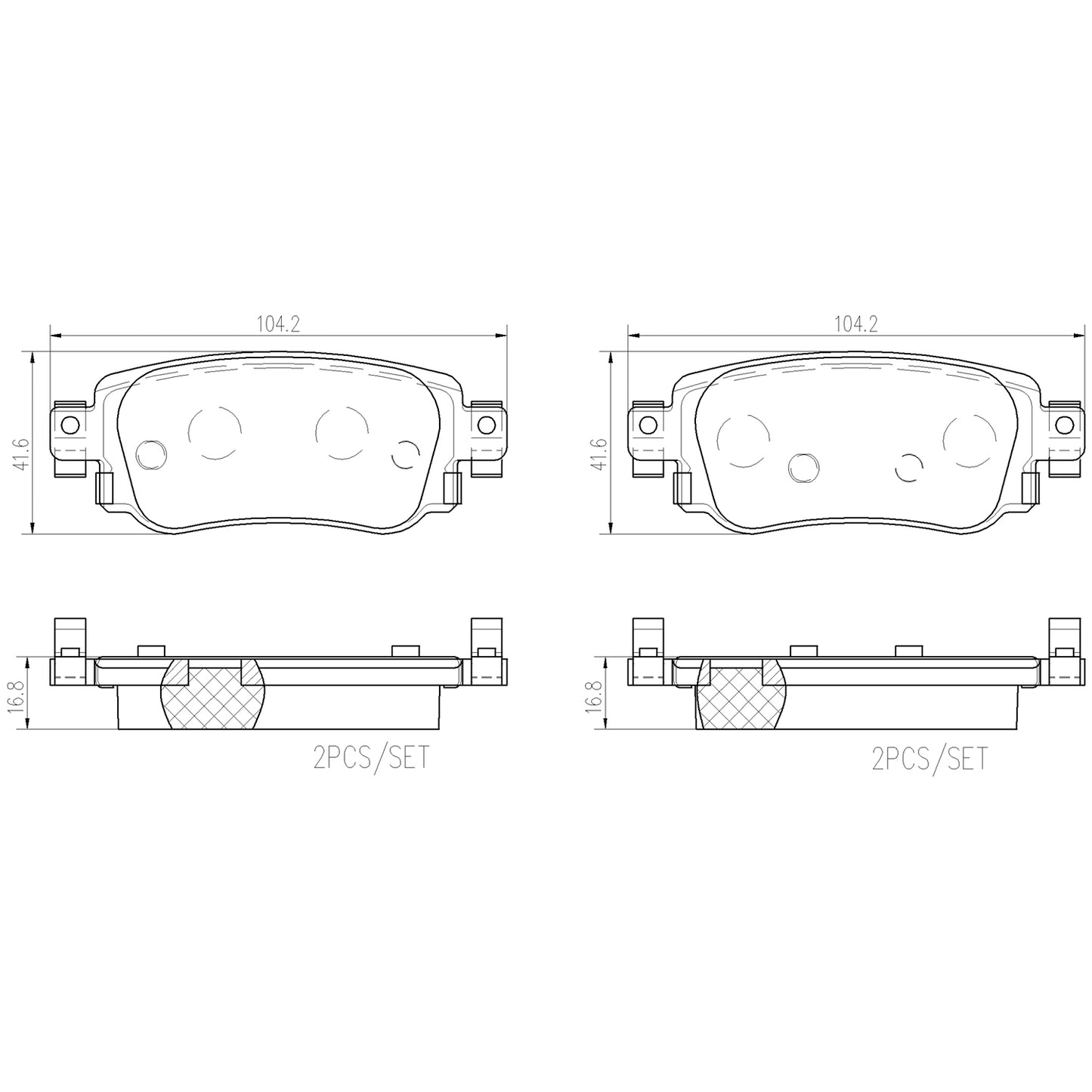 BRE-P10077N - BALATAS TRASERAS PARA CHEVROLET CAVALIER PREMIER 2018-2021