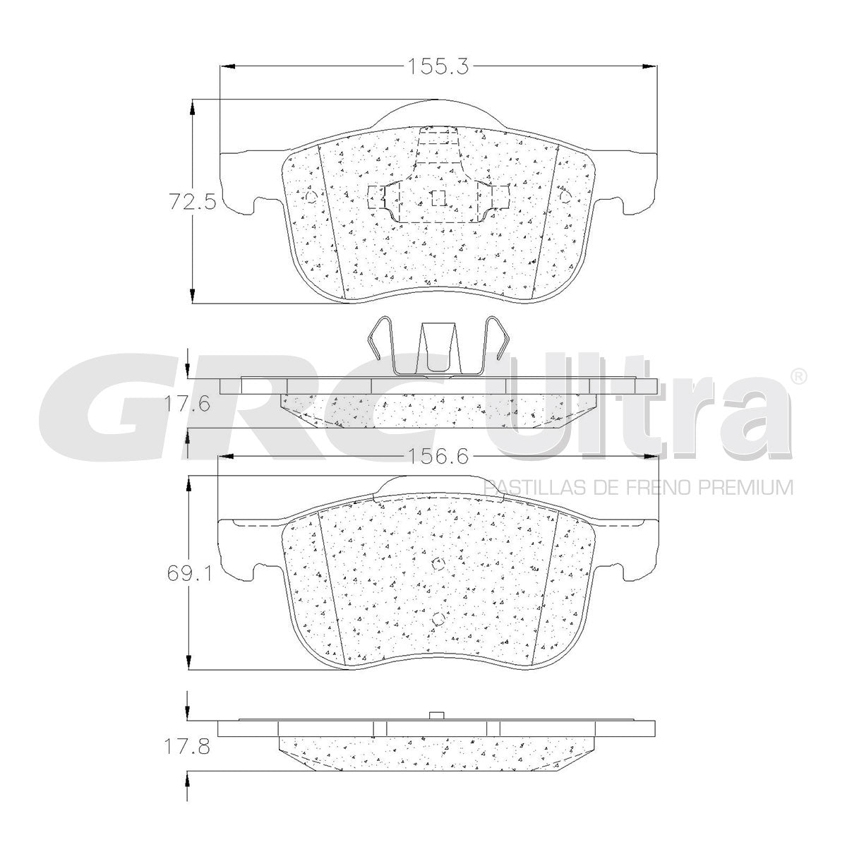 GMD794 - BALATAS SEMIMETALICAS DELANTERAS PARA VOLVO S60 2.5T 2.5L 2004-2007