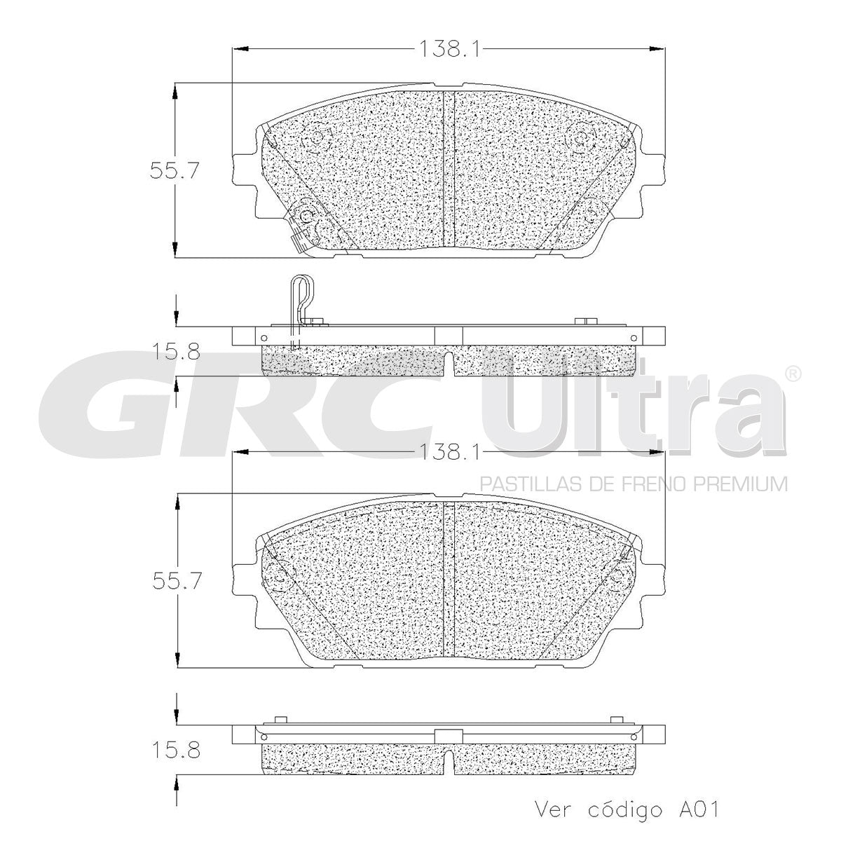 GCD2218 - BALATAS CERAMICAS DELANTERAS PARA MAZDA 3 2022-2024