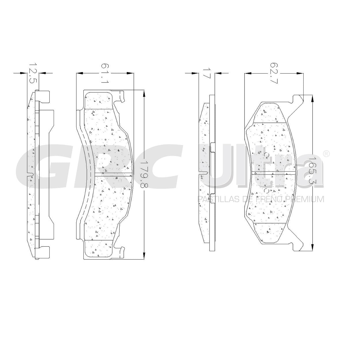 GMD269 - BALATAS SEMIMETALICAS DELANTERAS PARA CHRYSLER IMPERIAL 1974-1975