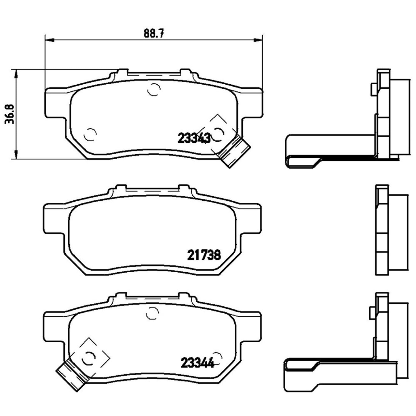 BRE-P28025 - BALATAS TRASERAS PARA HONDA CITY EX 2010-2013