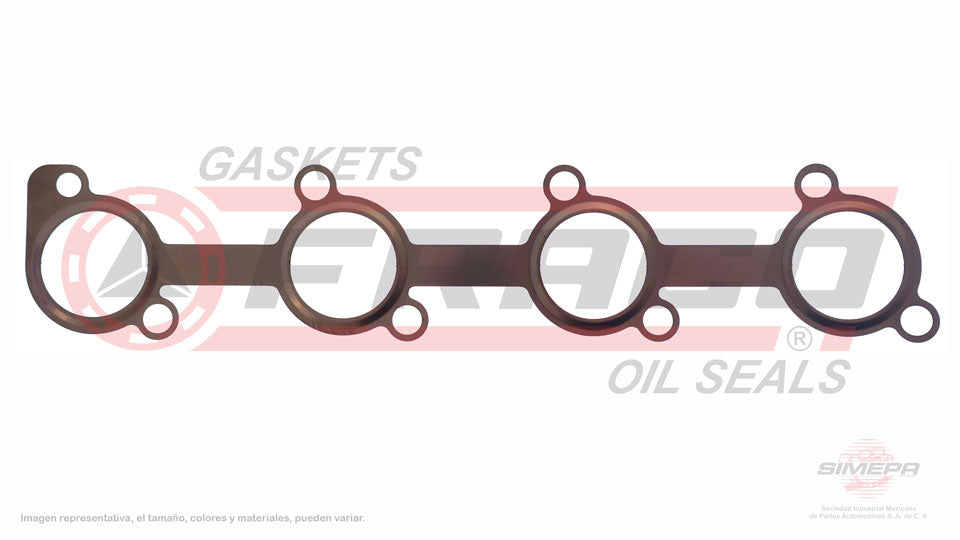MEX-2640017 - EMPAQUE MULTIPLE DE ESCAPE PARA FORD FIESTA L4 1.6 L SOHC 8 V. SOHC ZETEC-ROCAM 2001-2010