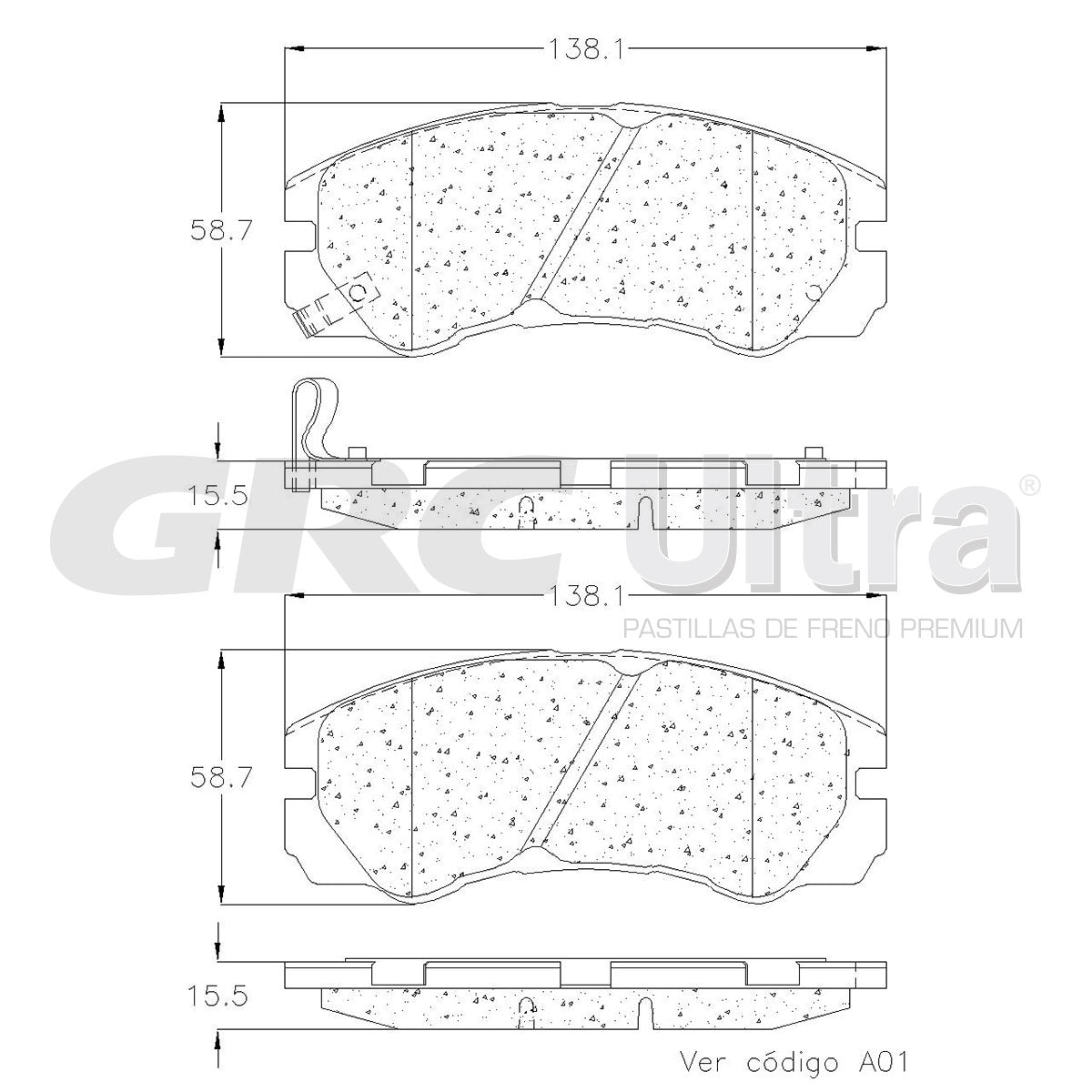 GCD579 - BALATAS CERAMICAS DELANTERAS PARA ACURA SLX 1996-1999
