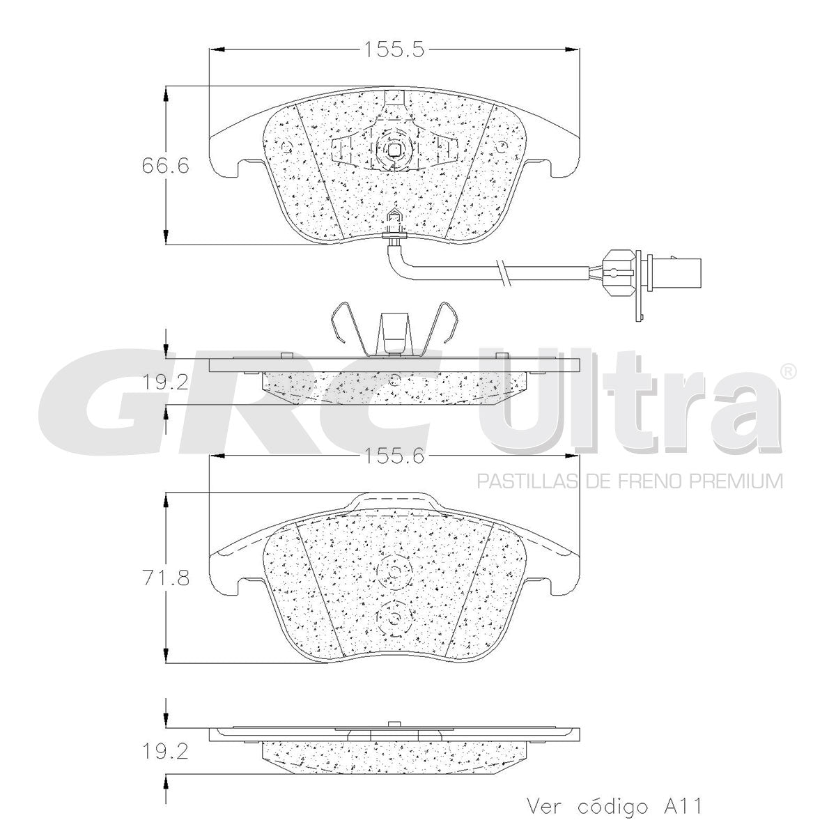 GMD1535 - BALATAS SEMIMETALICAS DELANTERAS PARA AUDI A4 2011-2011